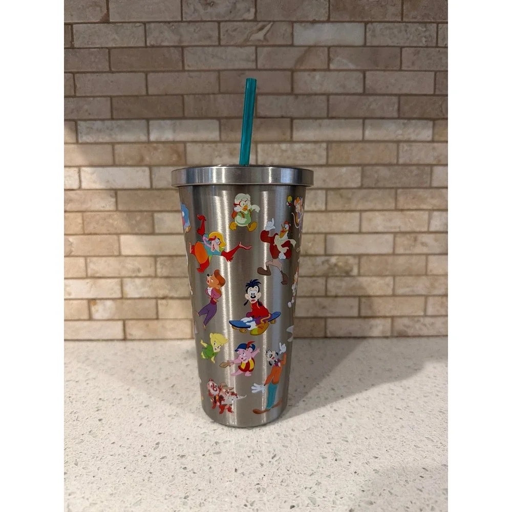 Disney Afternoon Stainless Steel‎ Tumbler Cup Chip Dale DuckTales Darkwing